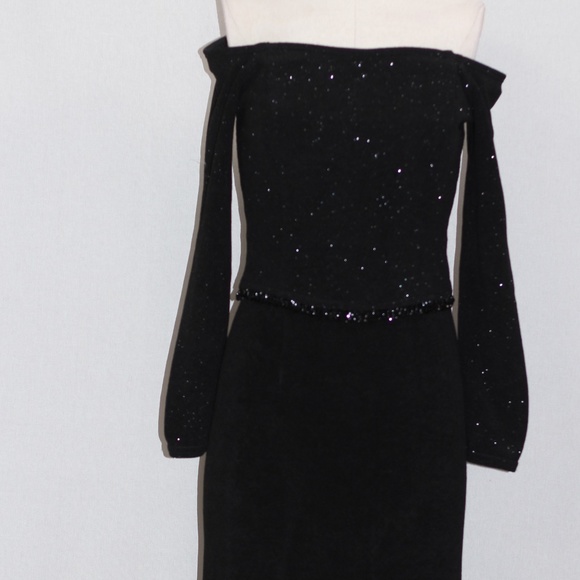Scott McClintock Petites Black Shimmer Gown - Picture 6 of 15